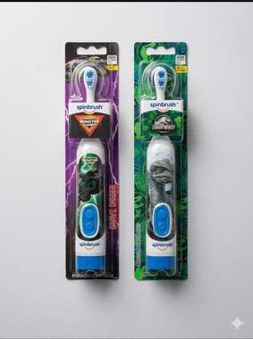 Spinbrush Kids Battery-Powered Toothbrush Lot of 2, Monster Jam Grave Digger and